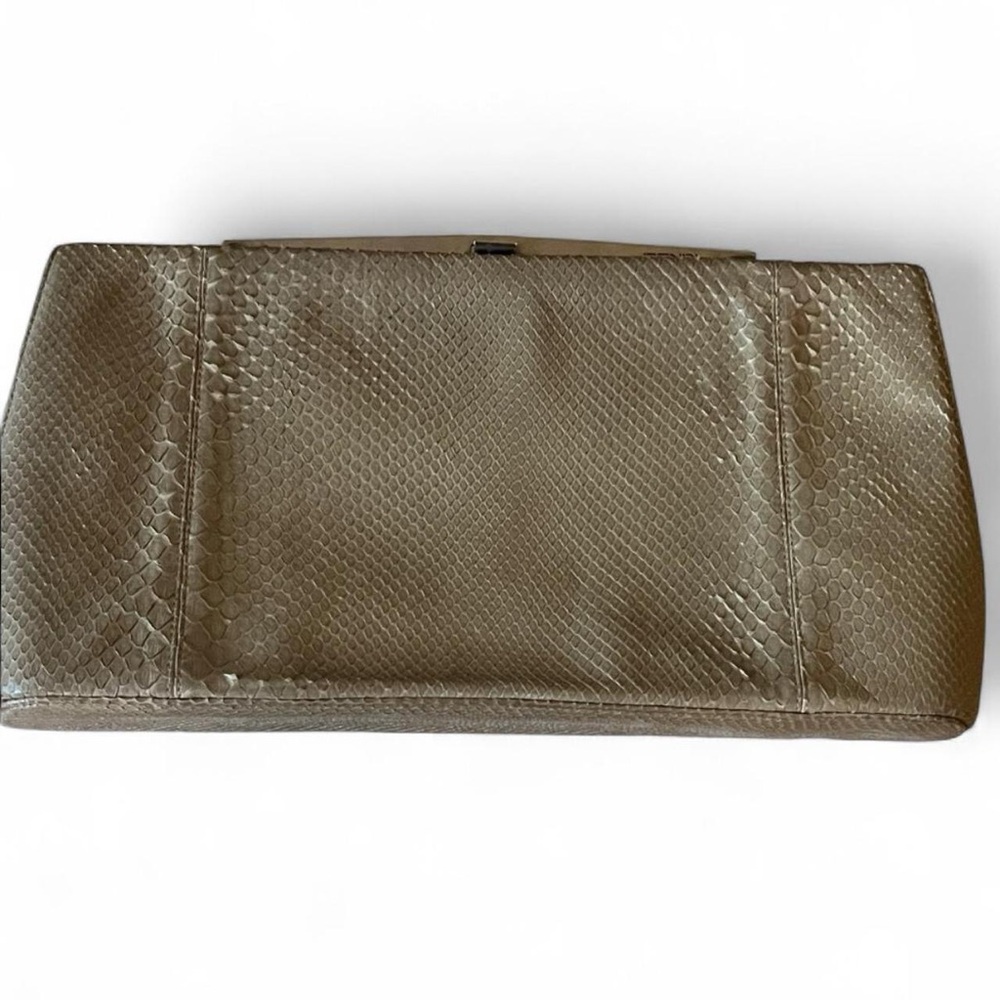 Fendi Vintage beige Python structured Clutch - image 5